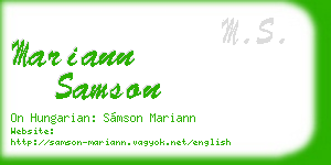 mariann samson business card