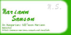 mariann samson business card